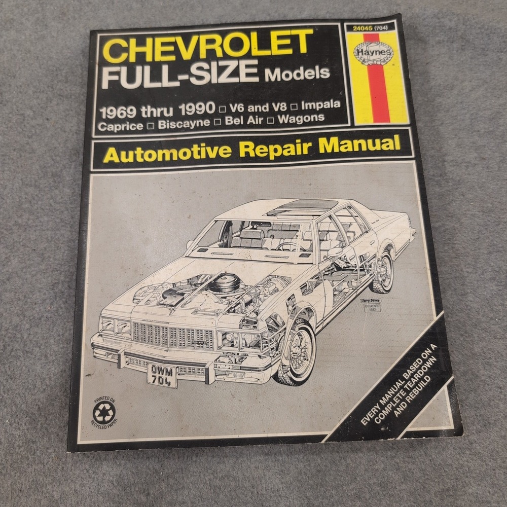 Haynes Chevrolet Full-Size 1969-1990 Repair Manual Impala Caprice V6 V8 24045